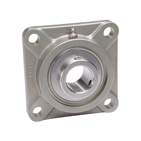 Iptci 4-Bolt Flange Ball Bearing Unit, 1.25 in Bore, All Stainless Steel, Set Screw Lock, 2 Tri Lip Seals SUCSF207-20L3